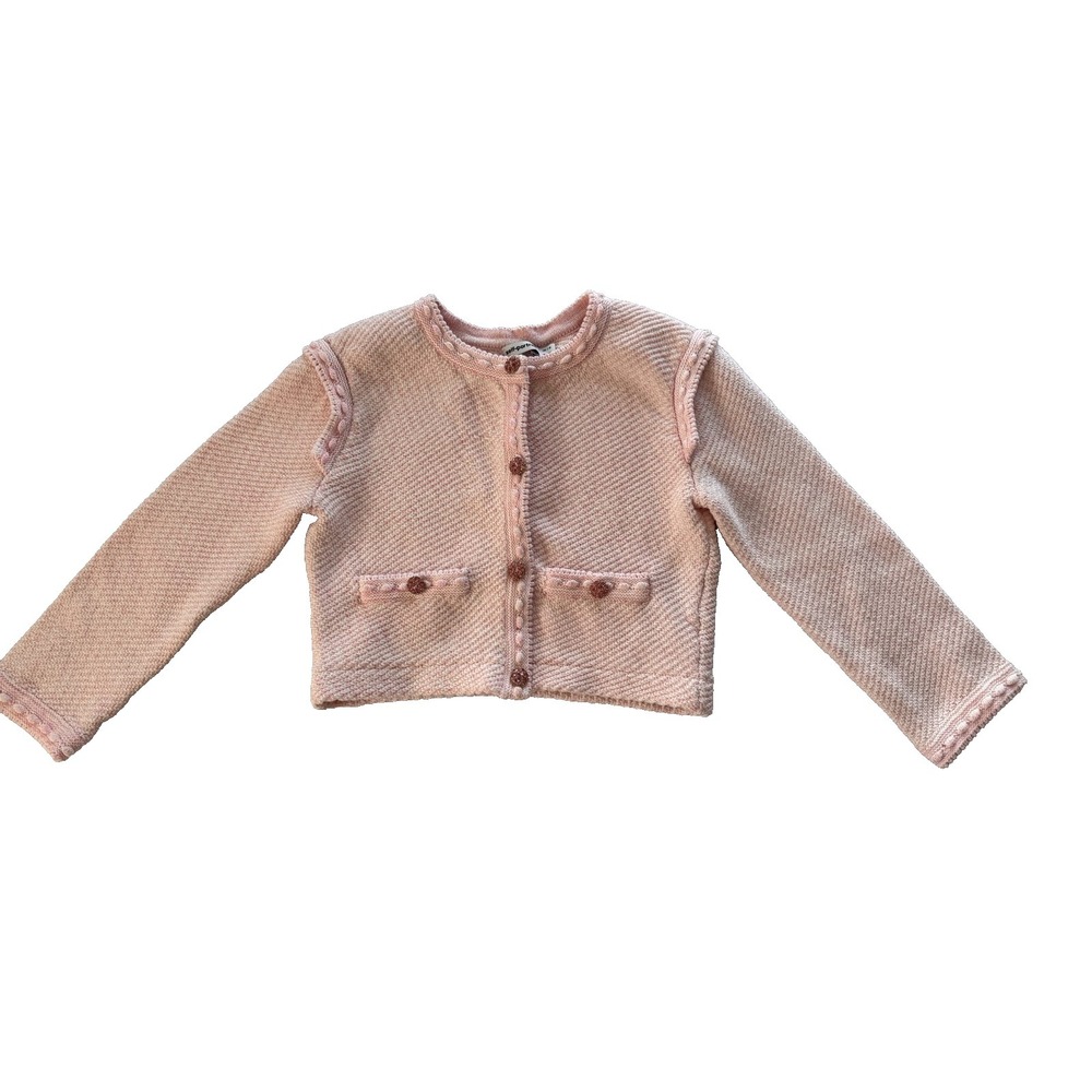 Self-portrait Pink Knit Jewel Button Cropped Cardigan Sweater Jacket US Sz 2-4 - Picture 16 of 16